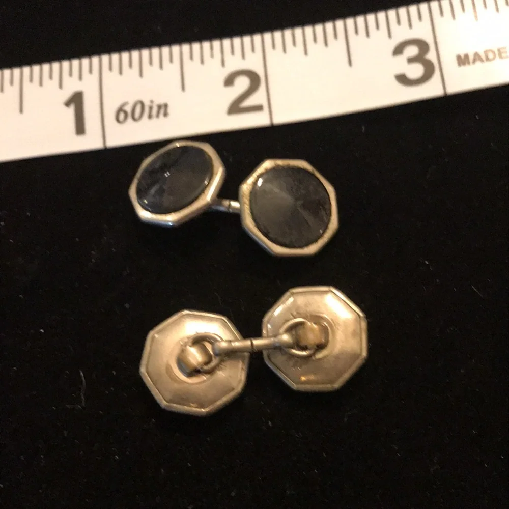 3/$15 ⭐️ Two pair vintage cuff links Hickok and swank silver tone cufflinks (x)